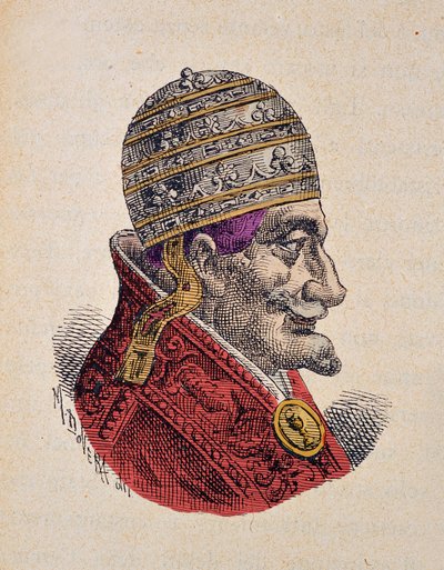 Portrait of Pope Innocent XI (1676-1689) (engraving with later colouration) by Italian School